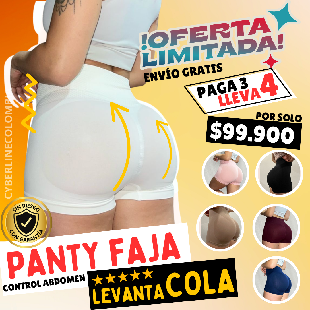 PANTY LEVANTACOLA CON FAJA CONTROL ABDOMEN ALTO Y BAJO I POWERNET